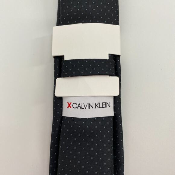 Calvin Klein Black Tiny Polka Dot Slim Neck Tie NEW Mens - Picture 5 of 6